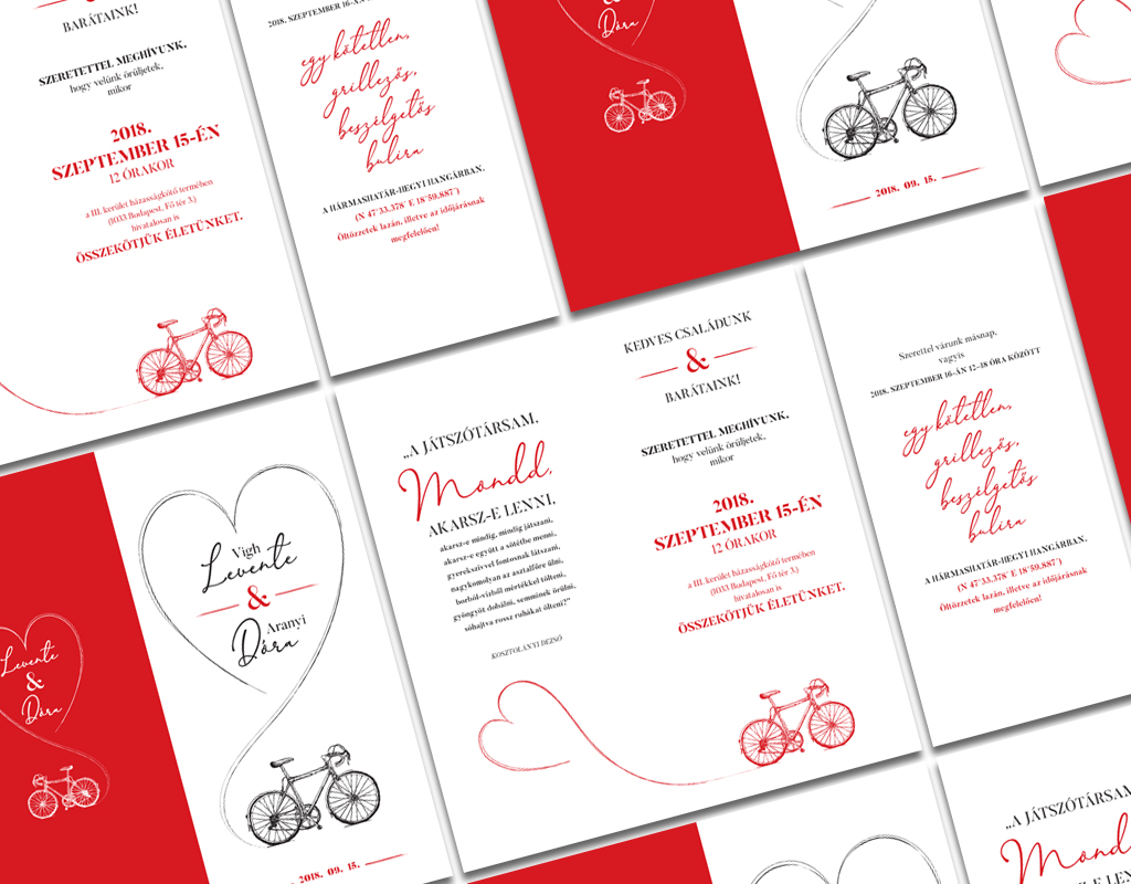 Levente and Dóra wedding invitation card